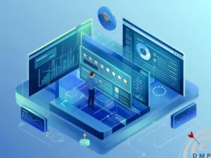 Illustration highlighting integrated hosting and reputation management with automation, analytics, and performance optimization.