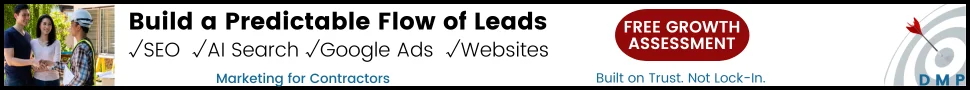 Ad creative promoting contractor sales growth services.