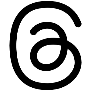 Logo for threads social platform.