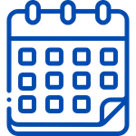 A blue icon representing a calendar